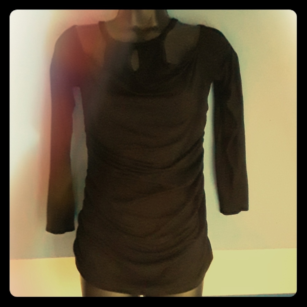 Long sleeved black off the shoulder shirt
